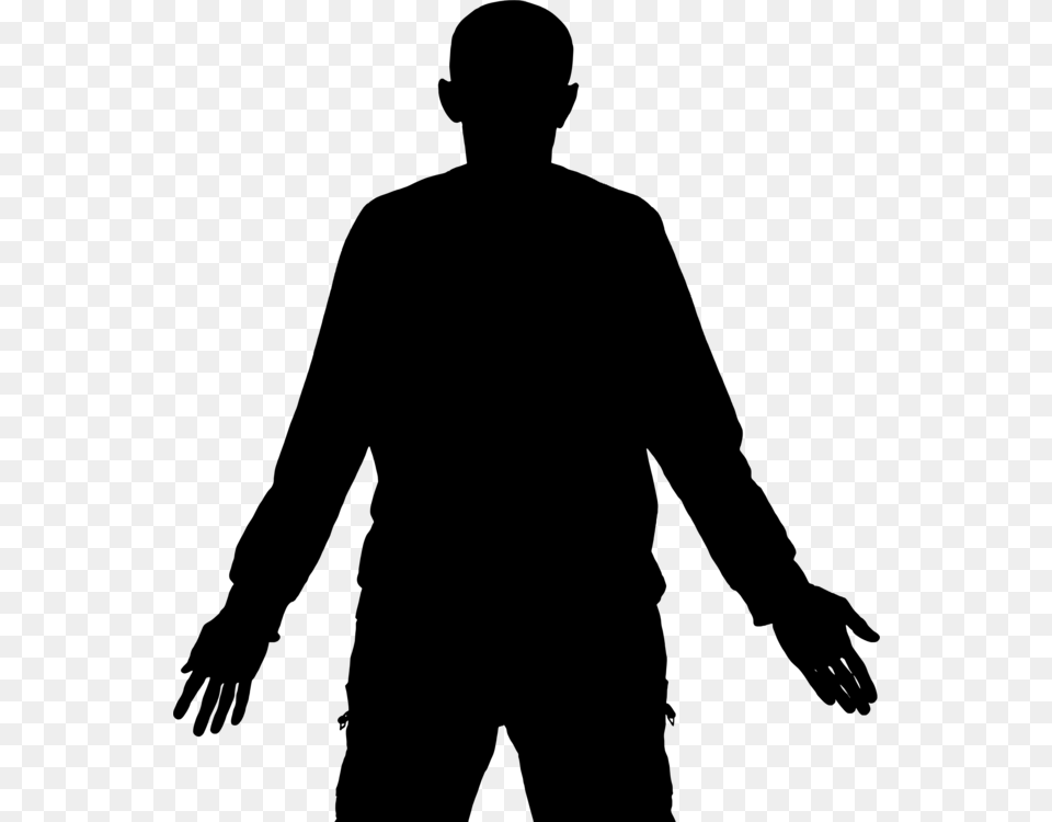 Arm Male Silhouette Man, Gray Free Png Download