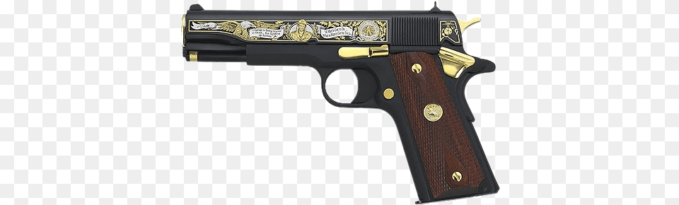 Arma De Ouro Colt 1911 Texas Ranger, Firearm, Gun, Handgun, Weapon Free Png