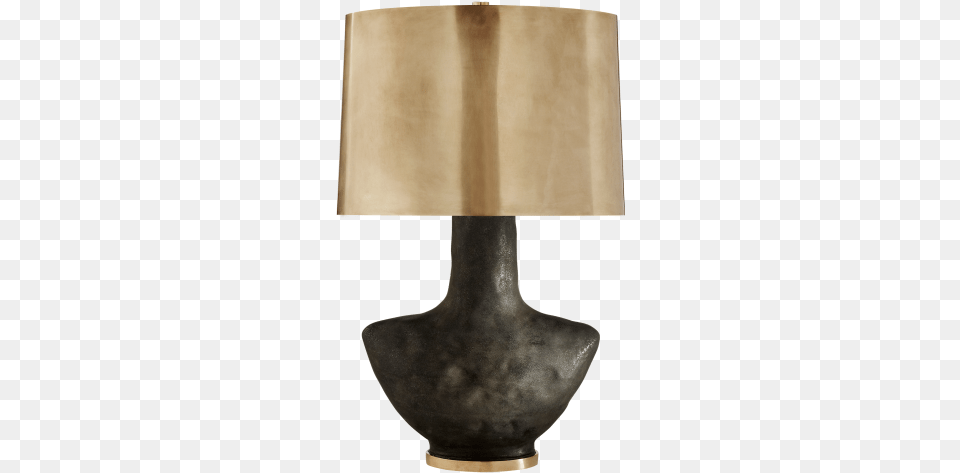 Armato Small Table Lamp In Stained Black Metallic Ceramic Kelly Wearstler Beton Lamp, Table Lamp, Lampshade Png
