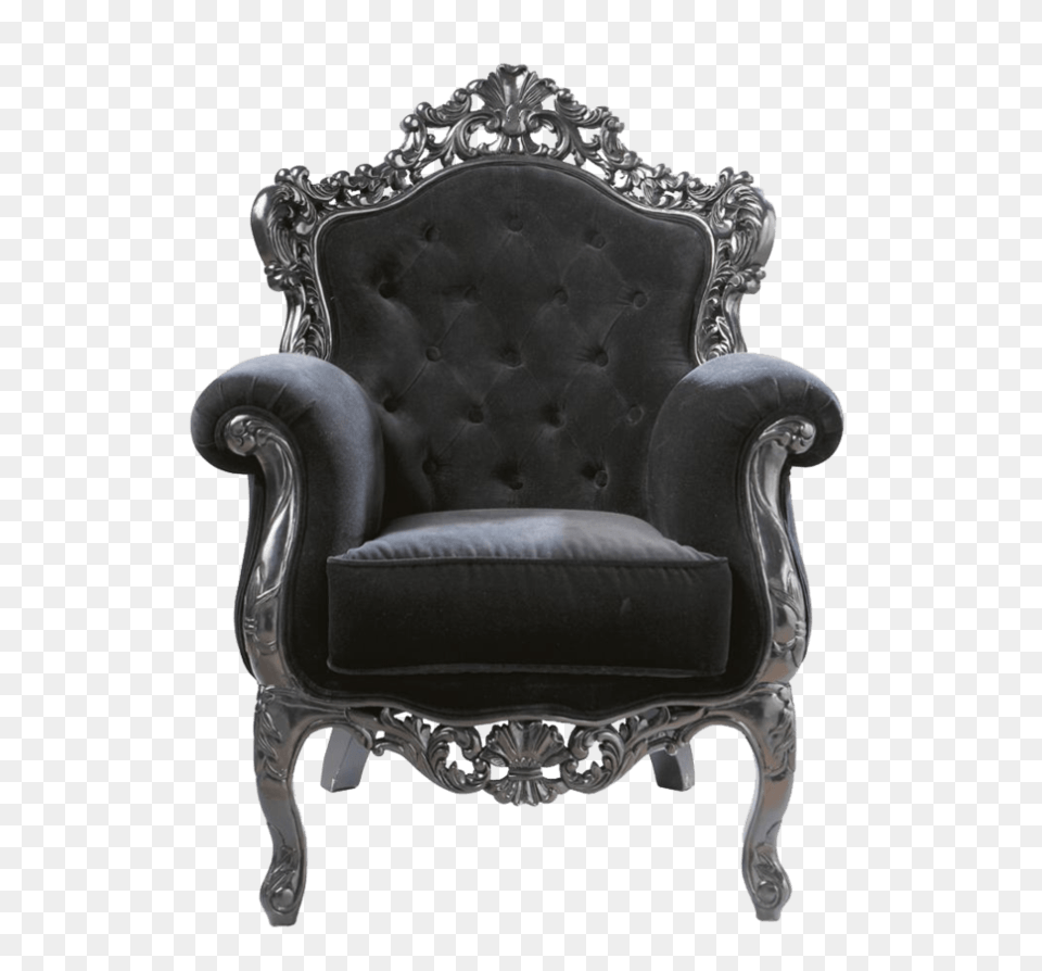 Armchair Black Royal, Chair, Furniture Png
