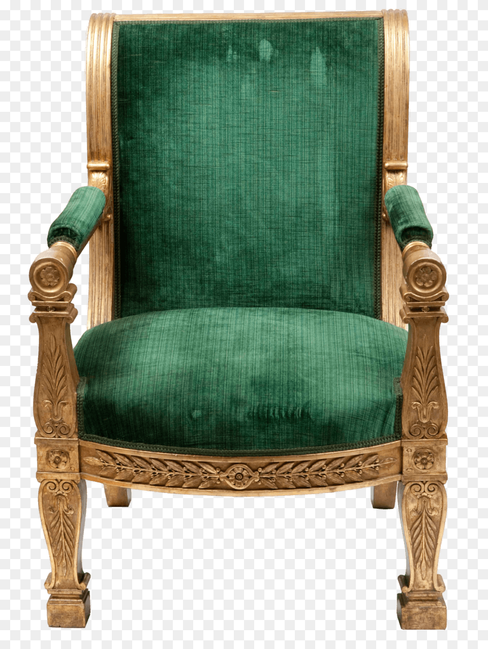 Armchair Green Vintage, Chair, Furniture Free Transparent Png