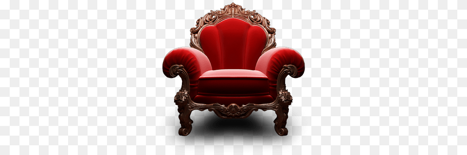 Armchair Red Royal, Furniture, Chair, Throne Free Png Download