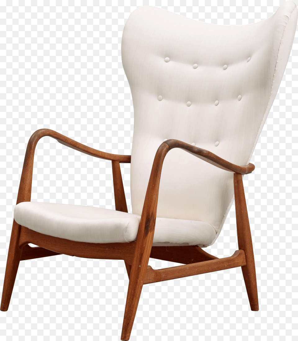 Armchair White Back, Chair, Furniture Free Png Download