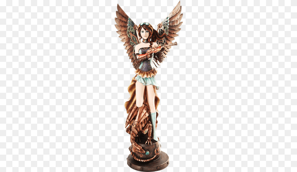 Armed Steampunk Dragon Fairy Statue Steampunk Collectibles And Figurines By Pacific Trading, Figurine, Person, Angel Free Transparent Png