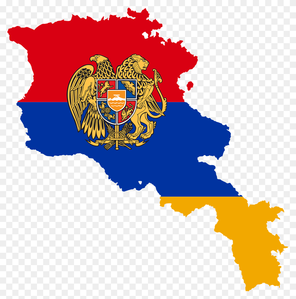 Armenia Map Flag With Coat Of Arms Clipart, Chart, Plot, Logo, Emblem Free Png