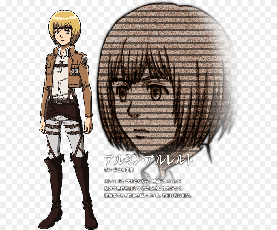 Armin Chara Design Attack On Titan Armin, Book, Comics, Publication, Adult Free Png Download