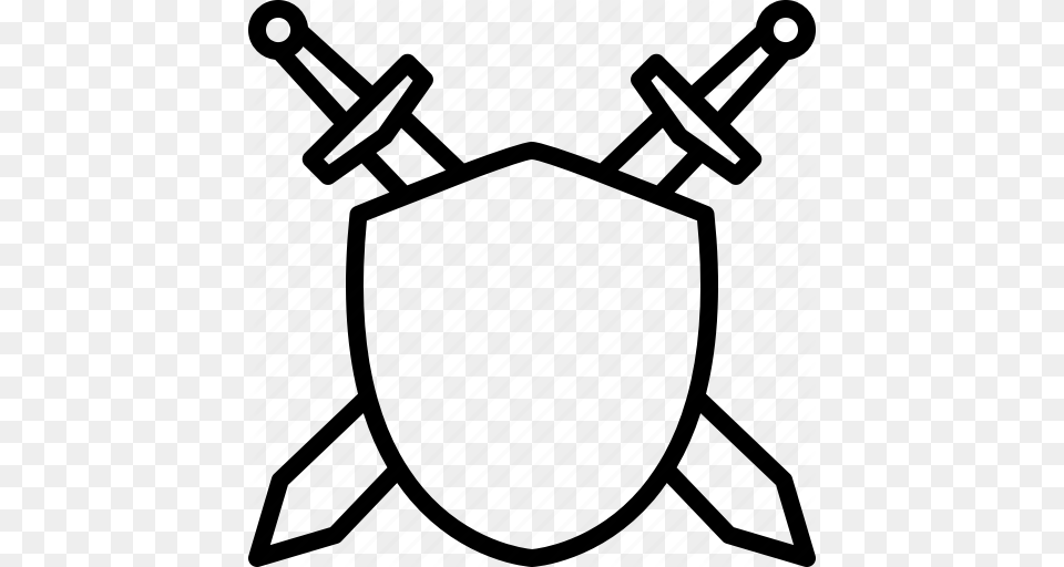 Armor Crest Crossed Sheath Shield Sword Weapon Icon Png
