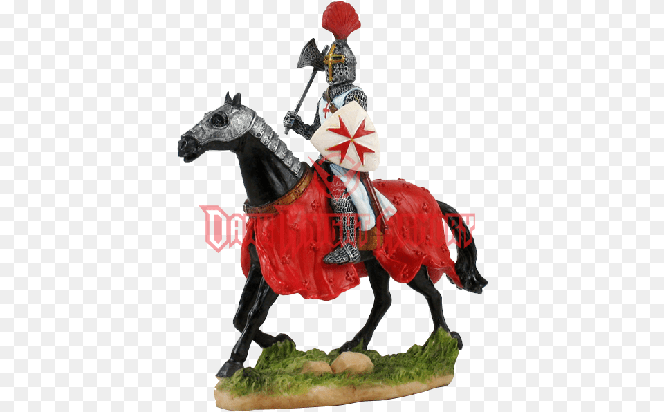 Armored Crusader On Horseback With Axe And Maltese Crusader Knight On Horse, Person, Animal, Mammal, Adult Free Png Download