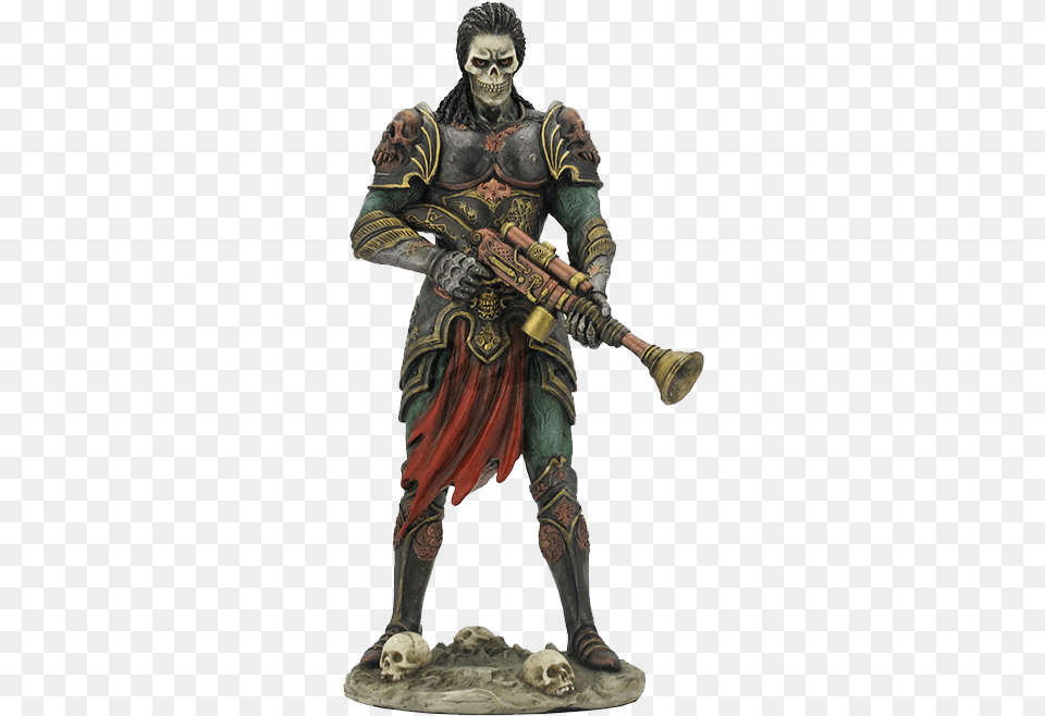 Armored Steampunk Skeleton Statue Zombie Knight, Adult, Male, Man, Person Png