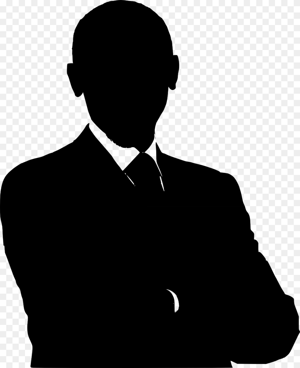 Arms Folded Silhouette, Gray Png Image