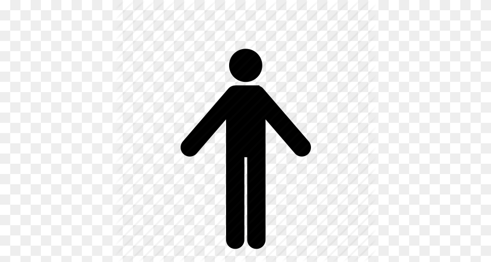 Arms Out Man People Person Stick Figure Icon, Silhouette Free Transparent Png