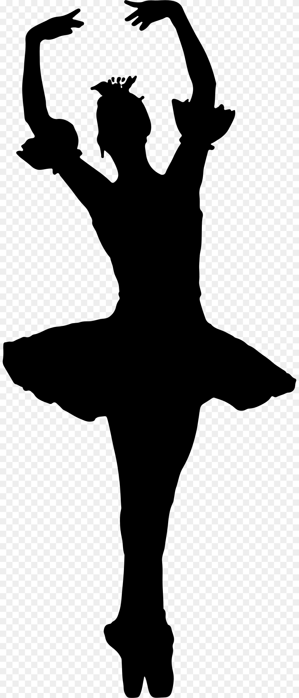 Arms Raised Ballerina Silhouette Icons, Gray Png