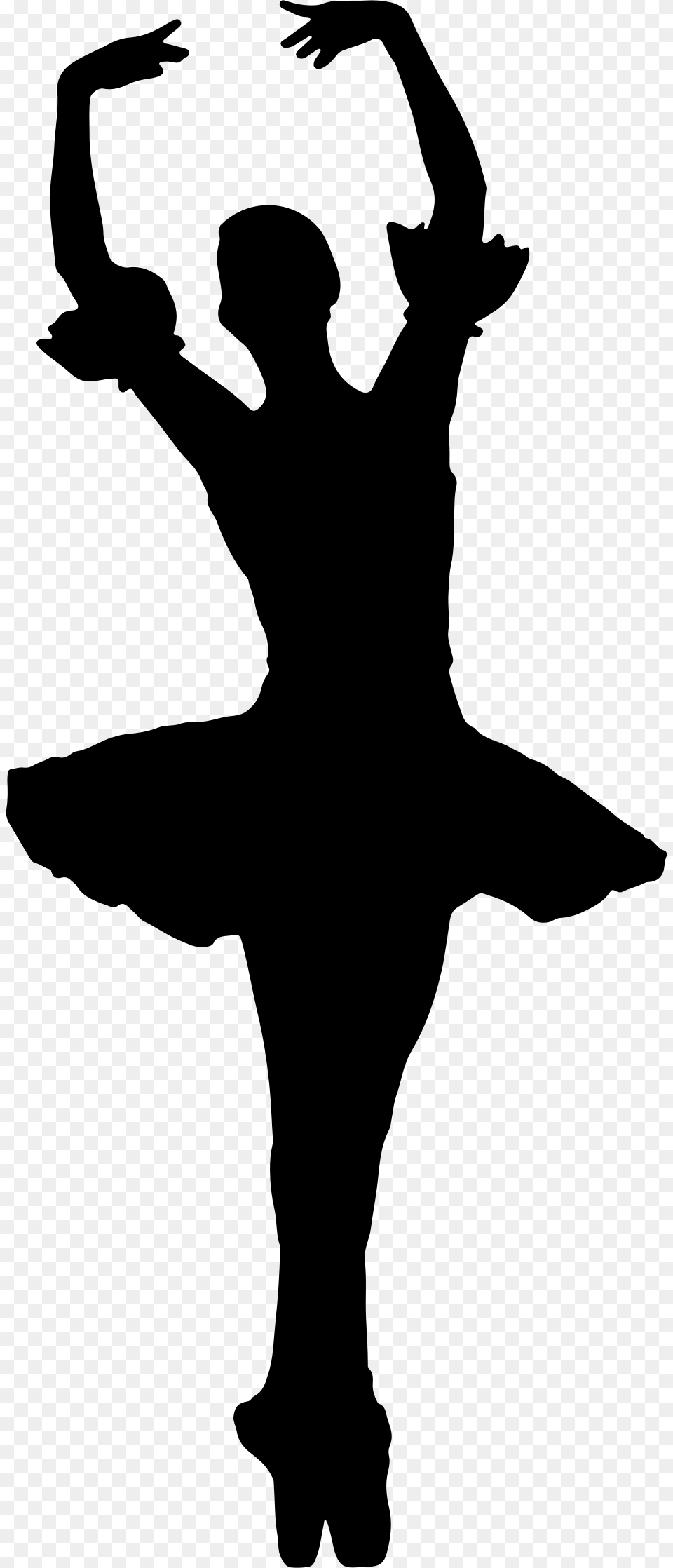 Arms Raised Ballerina Silhouette Without Tiara Icons, Gray Png
