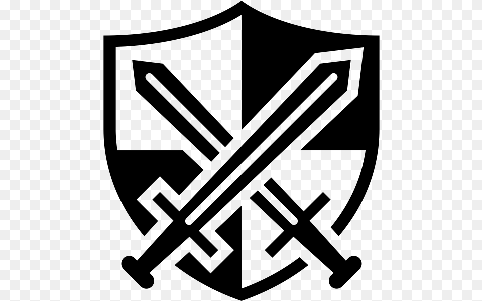Arms Rubber Stamp Sword And Shield Symbol, Gray Free Png Download