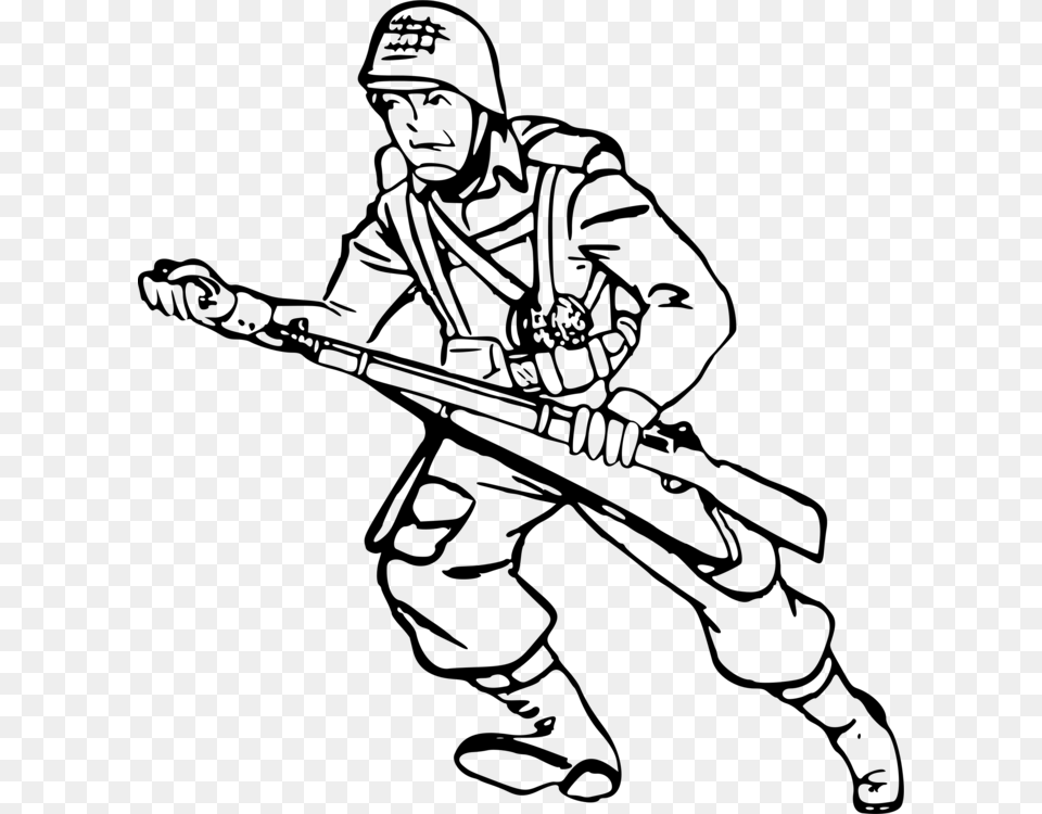 Army Clipart Outline Picture Library Download Hd Soldier Soldier Clipart Black And White, Gray Free Transparent Png