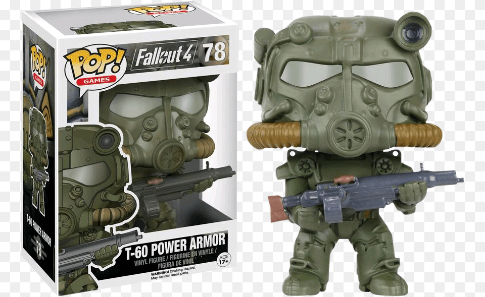 Army Green T 60 Power Armor Pop Vinyl Figure Fallout 4 Funko Pop, Gun, Weapon, Baby, Person Free Png