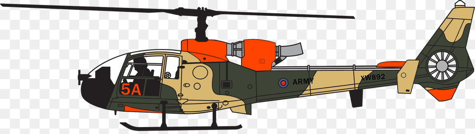 Army Helicopter Clipart British Aviation 72 Westland Gazelle Royal Navy, Aircraft, Transportation, Vehicle, Person Free Transparent Png