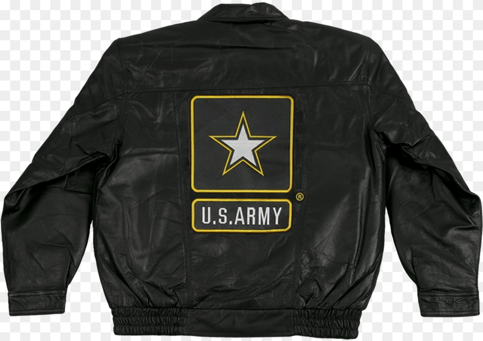 Army Leather Bomber Jacket With Army Star Logo Vietnam Veteran Jacket, Clothing, Coat, Leather Jacket Png