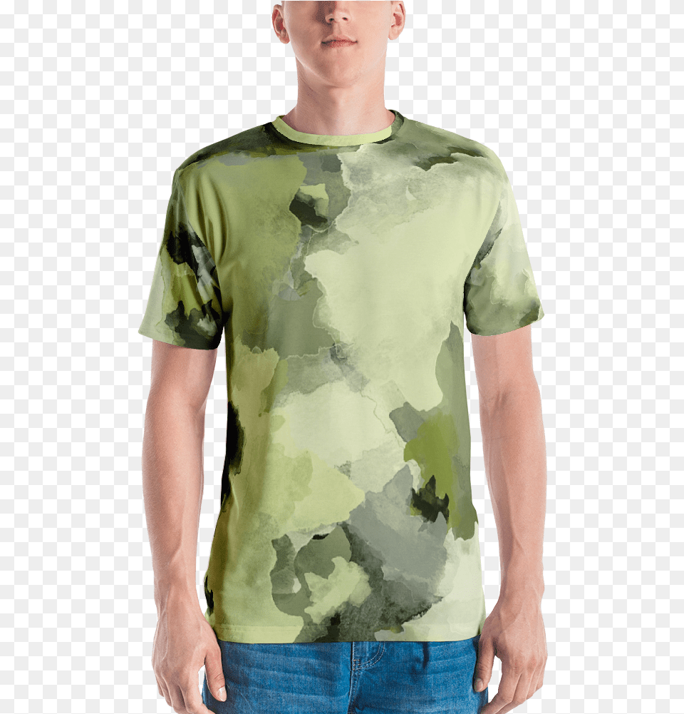 Army Light Green Watercolor T Shirt T Shirt Zazuze All Over Eye Print T Shirt, T-shirt, Clothing, Pants, Jeans Png Image