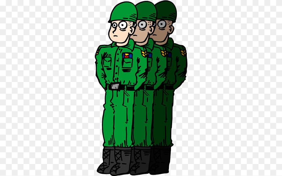 Army Men Soldier Cartoon Drawing Army Line Cartoon, Green, Person, Clothing, Coat Free Transparent Png