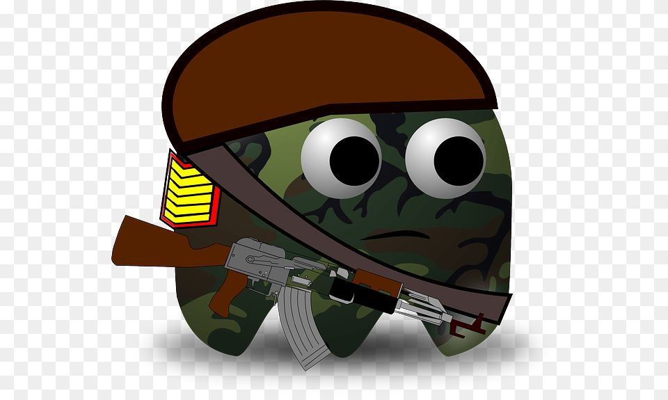 Army Military Soldier Pacman Pac Man Cartoon Pacman Soldier, Firearm, Gun, Rifle, Weapon Free Png Download