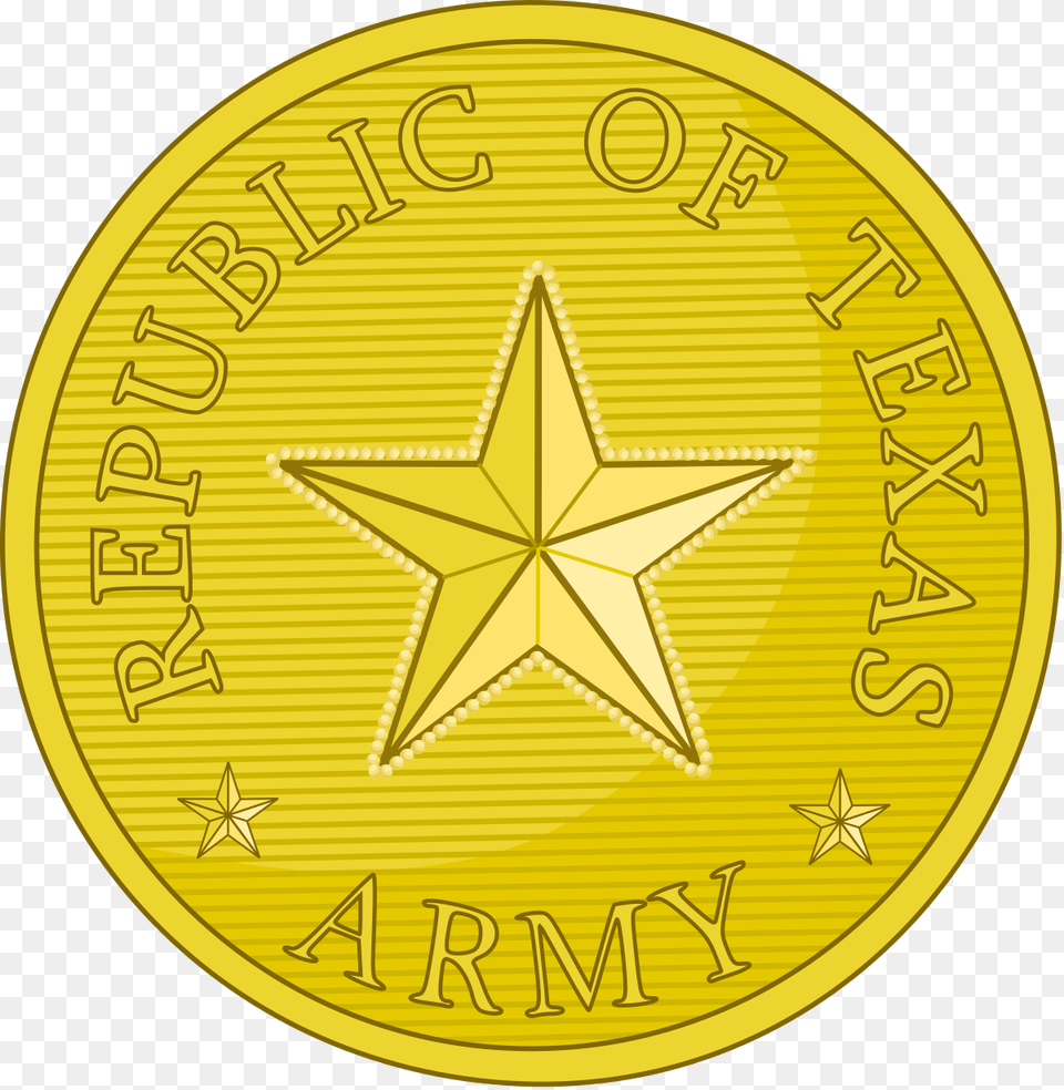 Army Of The Republic Of Texas, Gold, Disk, Symbol, Coin Png Image