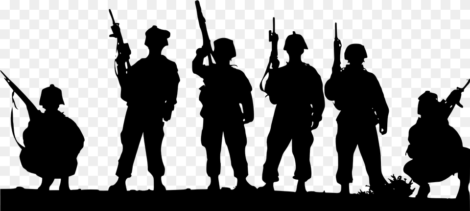 Army Silhouette, Gray Png Image
