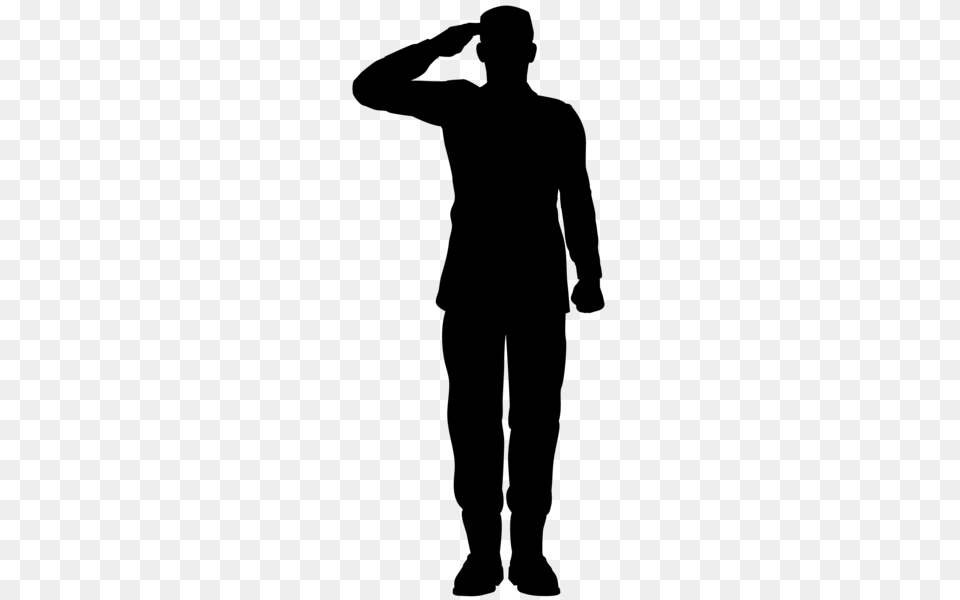 Army Soldier Saluting Silhouette Clip Art Image Cakes, Gray Free Png Download
