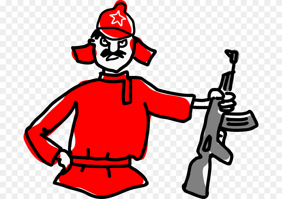 Army Soldier Soviet Red Army Cartoon, Weapon, Rifle, Firearm, Gun Free Png Download