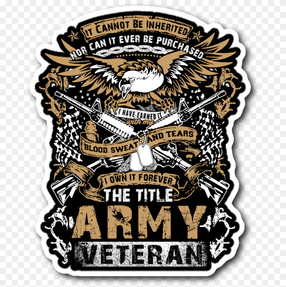 Army Veteran Decal With Free Shipping Proud Army Veteran Tattoo, Advertisement, Poster, Logo, Adult Png Image