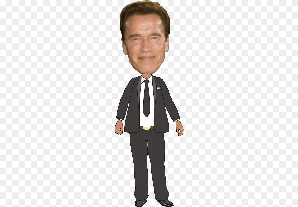 Arnold Morph Head Cartoon Body Without Head, Accessories, Suit, Necktie, Tie Png Image