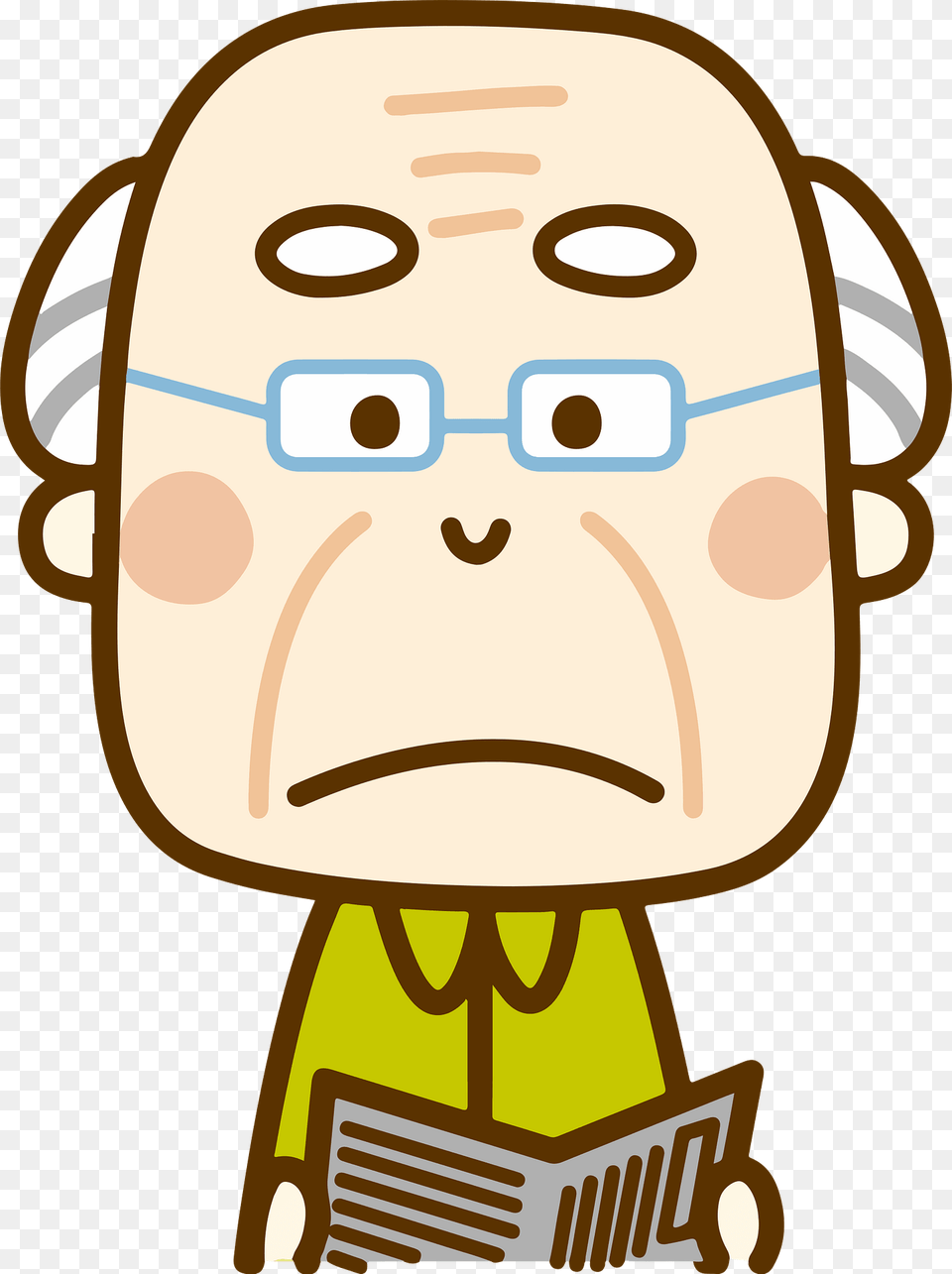 Arnold Old Man Grandfather Is Reading The Newspaper Clipart, Baby, Person, Face, Head Png Image
