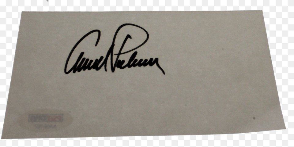 Arnold Palmer Autographed Signed Index Card Cut Signature Paper, Handwriting, Text, White Board Free Png