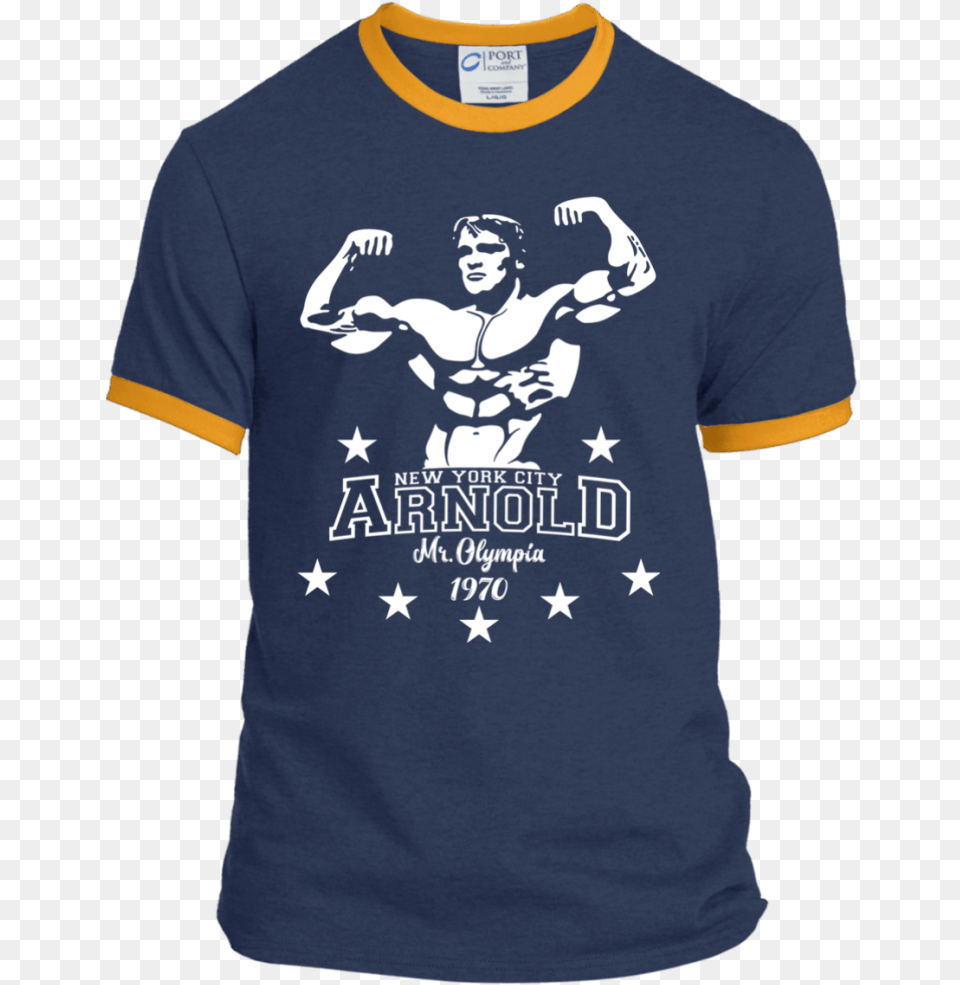 Arnold Schwarzenegger Bodybuilding Shirt Crazybodies Dinosaur Comics T Shirt, Clothing, T-shirt, Baby, Person Png Image