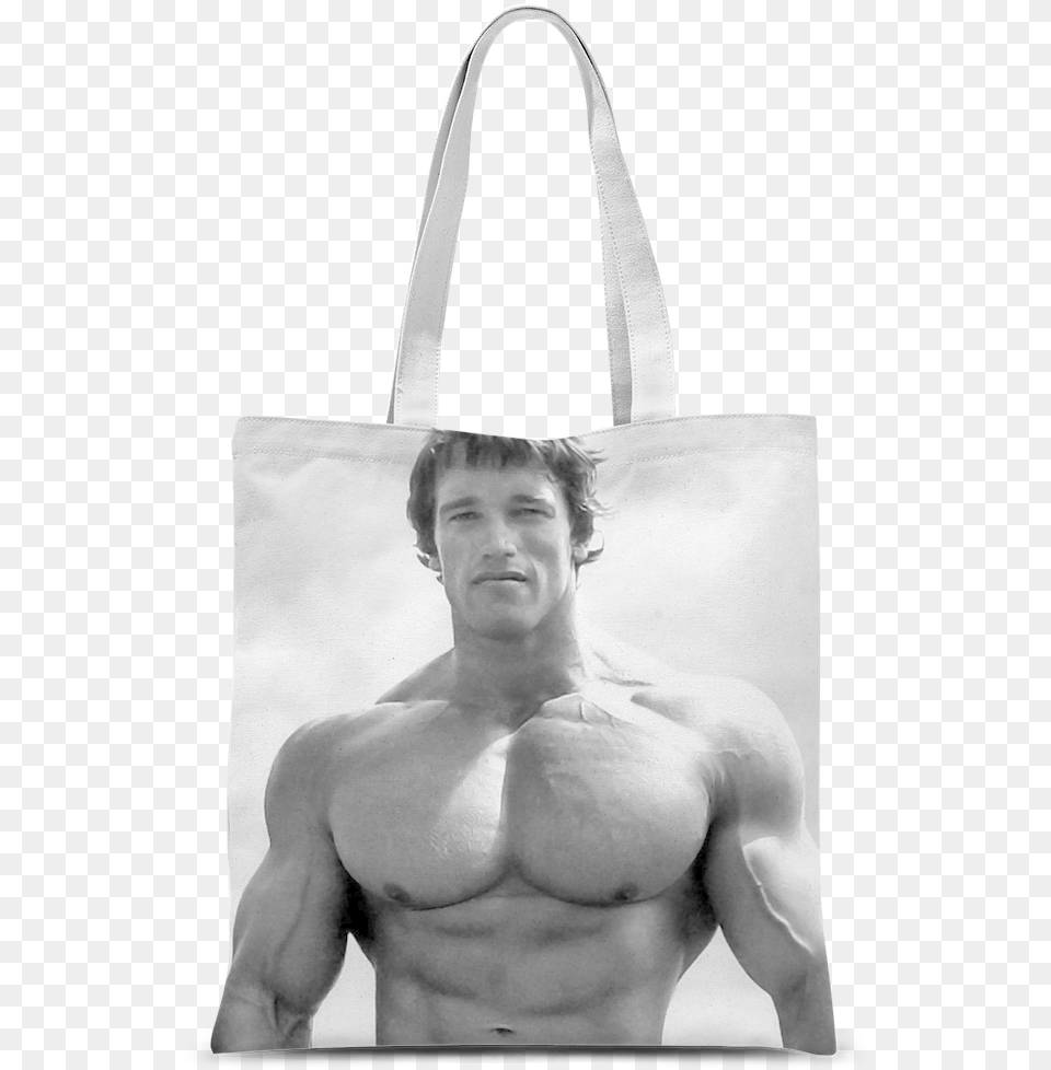 Arnold Schwarzenegger Classic Sublimation Tote Bag Arnold Schwarzenegger Peak Bodybuilding, Accessories, Handbag, Person, Man Png Image