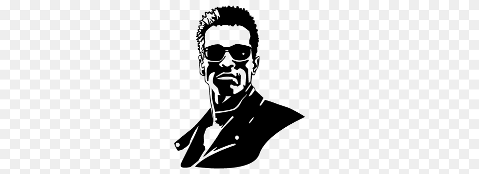 Arnold Schwarzenegger Decal, Gray Png