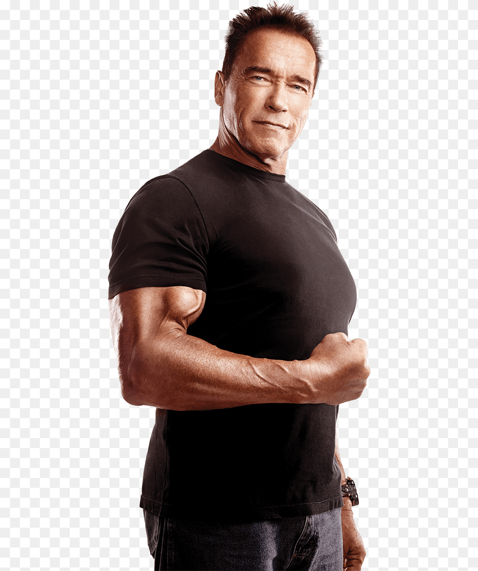Arnold Schwarzenegger Image Arnold Schwarzenegger New Muscle, T-shirt, Man, Male, Person Free Png