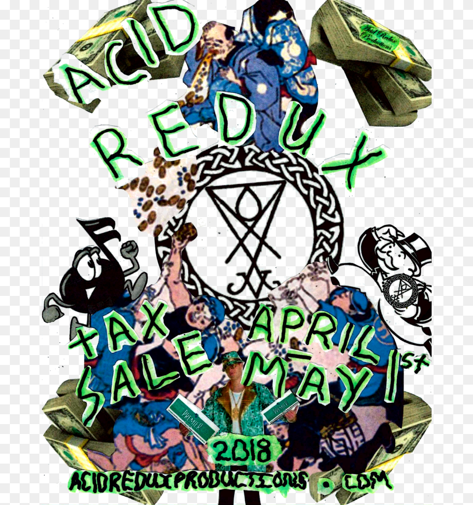 Arp Tax Sale Acid Redux Productions, Advertisement, Art, Poster, Collage Png Image