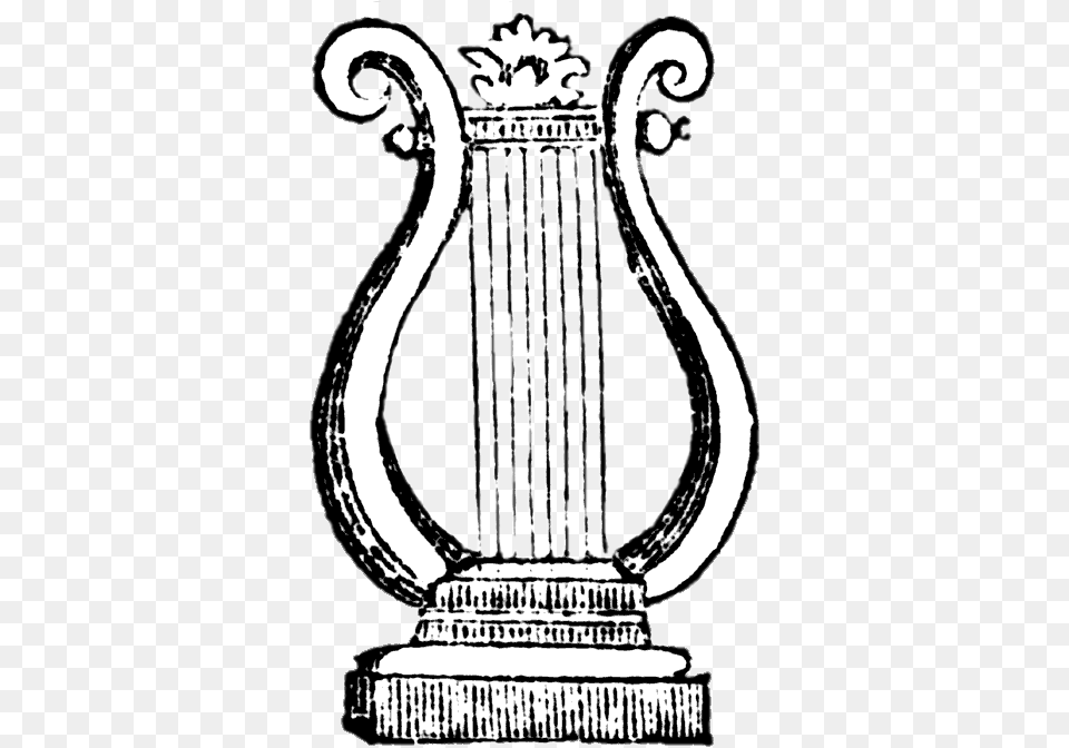 Arpa Blanca Y Negra Dibujo Apollo Symbols, Musical Instrument, Harp, Lyre, Adult Free Transparent Png