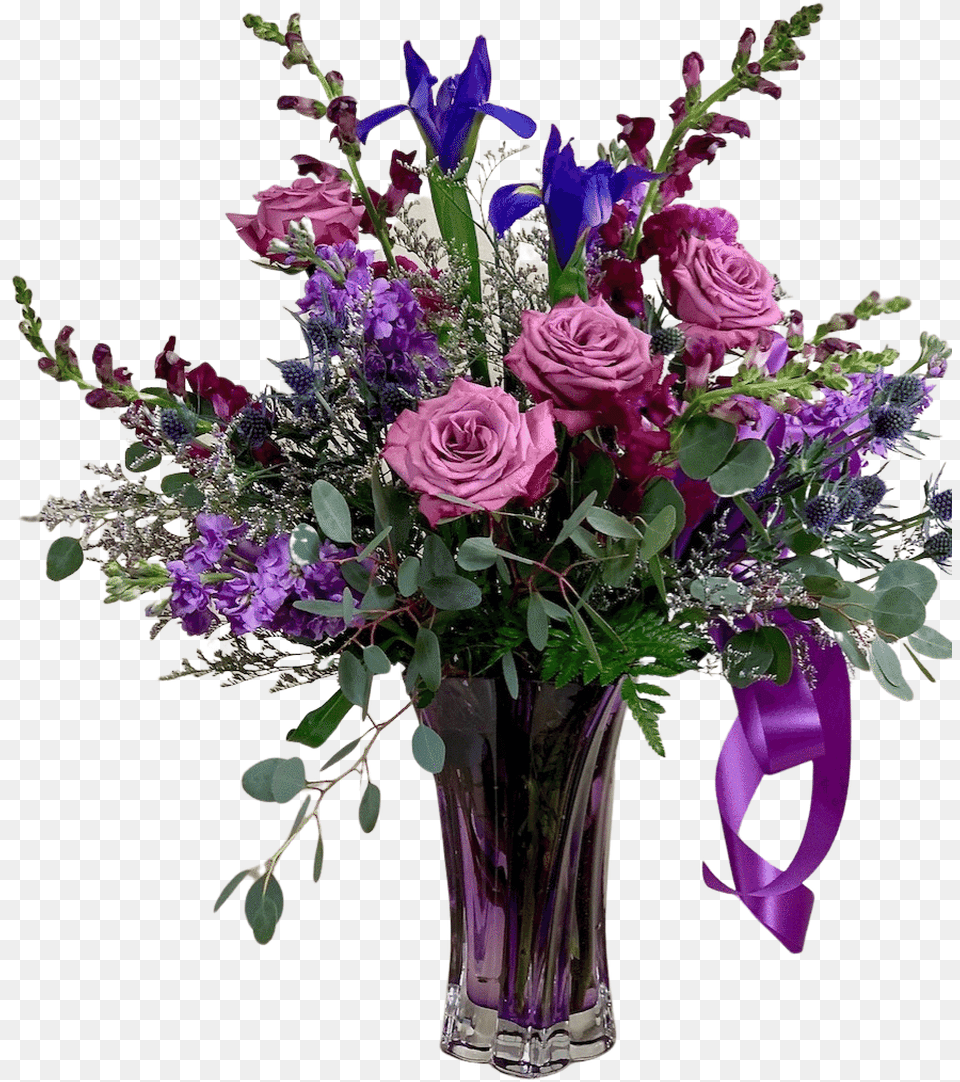 Arrangement Of Purple Snapdragons Irises And Roses Bouquet, Plant, Flower, Flower Arrangement, Flower Bouquet Png Image