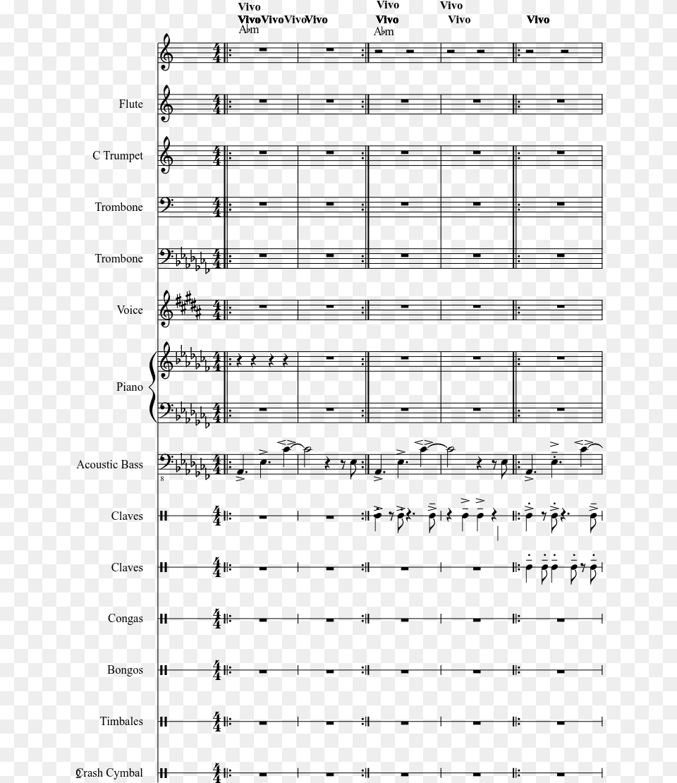 Arrangment Sheet Music 2 Of 25 Pages Partitura Lagrimas Negras Percusion, Gray Free Transparent Png