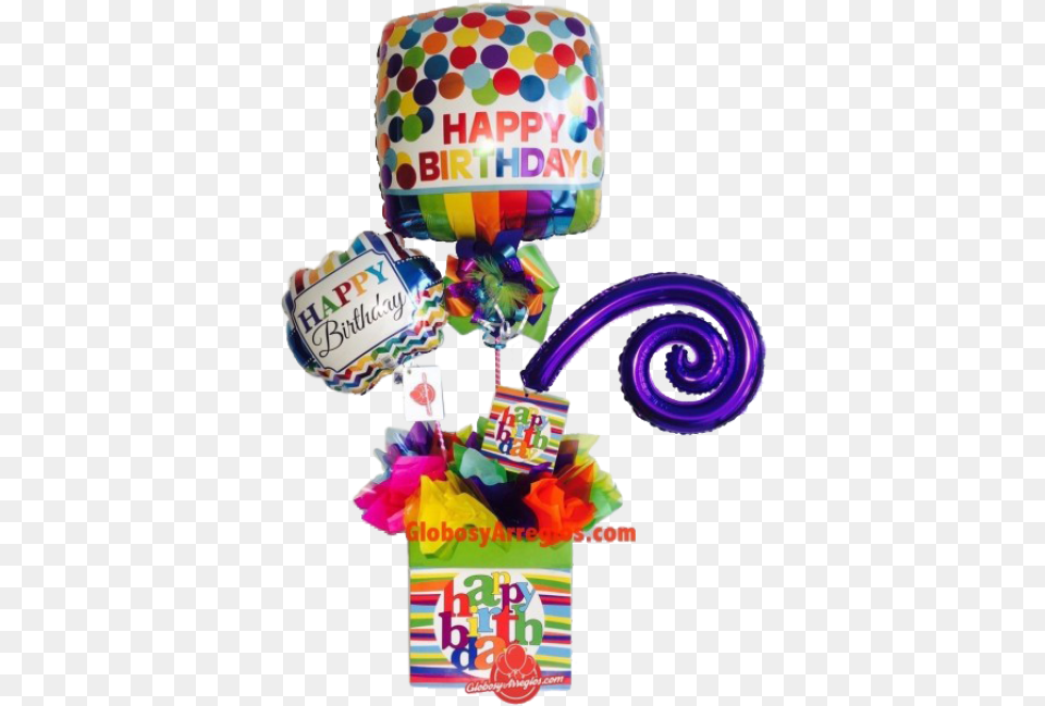 Arreglo De Globos Con Caja Para Envoltura Envolturas De Regalos Con Globos, Food, Sweets, Candy Png Image