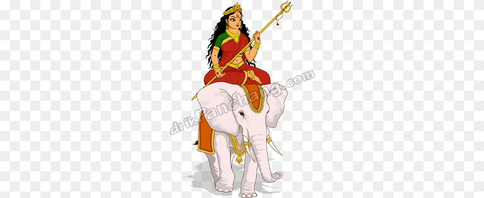 Arrival Of Goddess Durga On Elephant In Navratri Maa Durga Arrival And Departure 2018, Adult, Female, Person, Woman Free Png Download