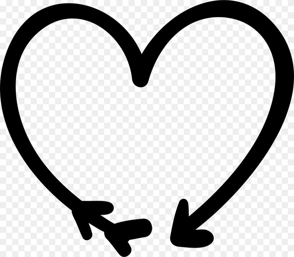 Arrow And Heart Doodle Heart Doodle, Stencil, Bow, Weapon Free Transparent Png