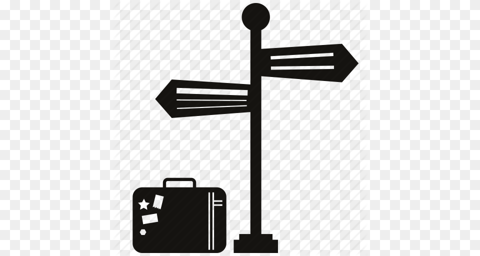 Arrow Bag Guide Post Left Right Sign Travel Icon, Electrical Device, Microphone, Mace Club, Weapon Free Png