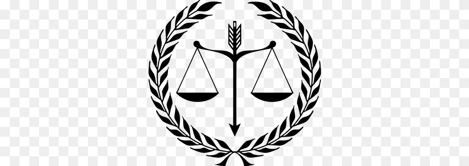 Arrow Balance Emblem Justice Laurel Law Le Justice Symbol, Gray Free Png