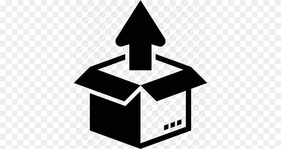Arrow Box Crate Out Of The Box Unpack Upwards Icon, Architecture, Building, Lamp Free Transparent Png