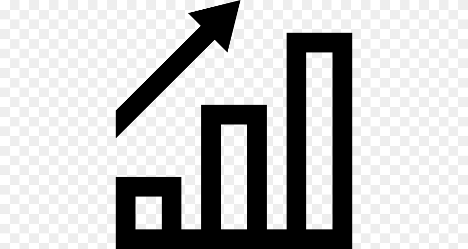 Arrow Business Stats Diagram Statistics Graphic Growth Bar, Gray Free Png Download