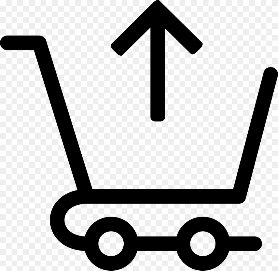 Arrow Buy Cart Sell Shopping Shopping Cart Up Sell In Sell Out Icon, Stencil, Device, Grass, Lawn Free Png Download