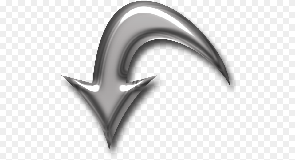 Arrow Chrome Down Arrow Down Silver, Logo, Symbol, Blade, Dagger Png
